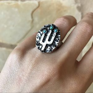 Jewelry - Silver Tone Statement Stretch Cactus Ring M Jewelry - Silver Tone Statement Stretch Cactus Ring M